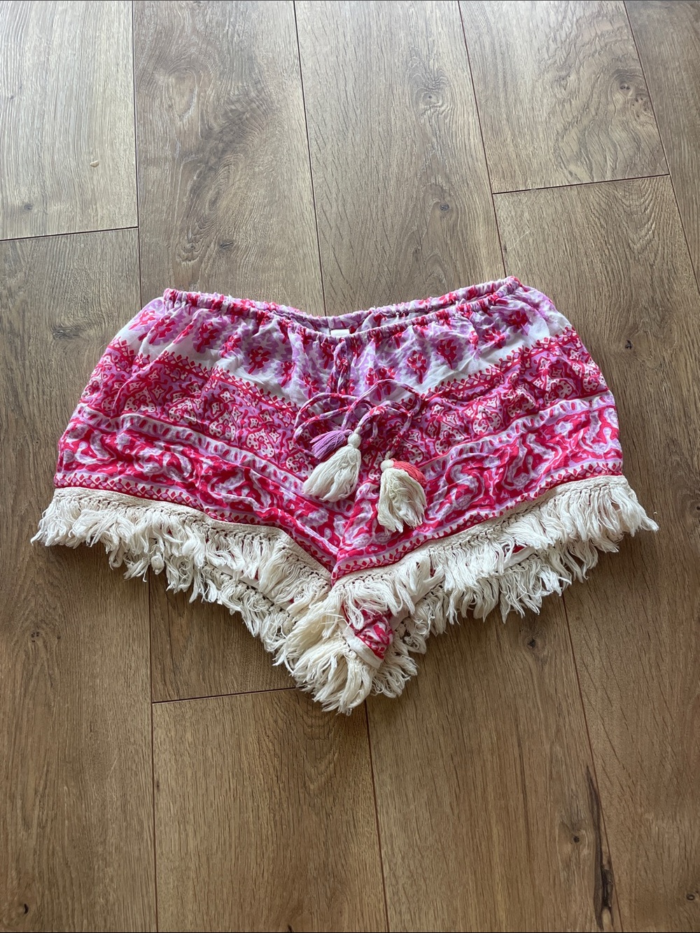 Cool change Women's Pink Tassel Fringe Swim Coverup Shorts
